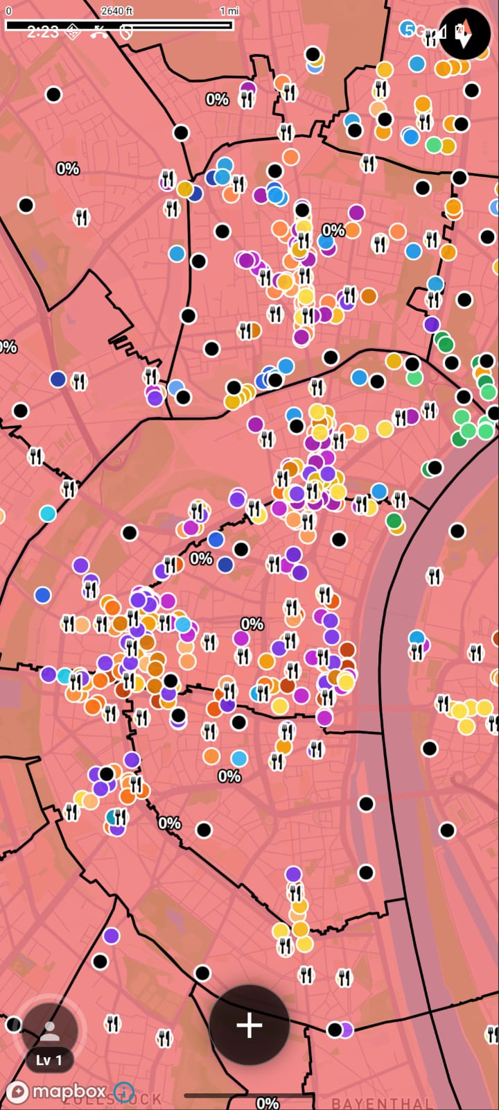 Erste Version der POI-Ansicht mit Liste von Orten (v1).