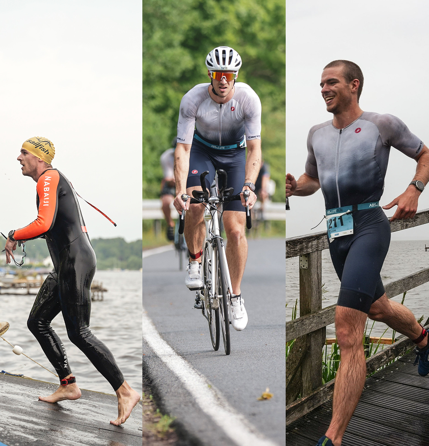 Übersichtsgrafik der drei Disziplinen Swim, Bike und Run in der Mitteldistanz.